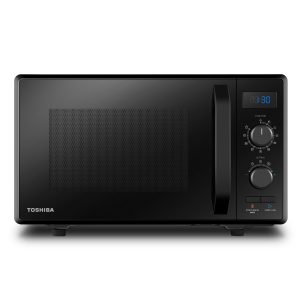 Toshiba MW2-AG23P (BK) Four à micro-ondes 900 W 23 L avec Fonction Grill 1050 W, 8 Menus Automatiques, Fonction ECO, Plateau Tournant avec Mémoire de Position, Noir