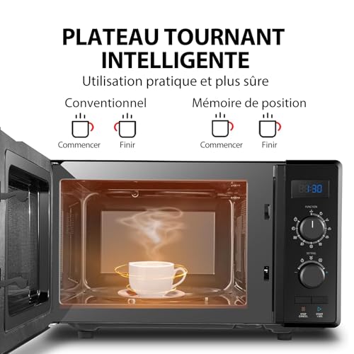 Toshiba MW2-AG23P (BK) Four à micro-ondes 900 W 23 L avec Fonction Grill 1050 W, 8 Menus Automatiques, Fonction ECO, Plateau Tournant avec Mémoire de Position, Noir – Image 5