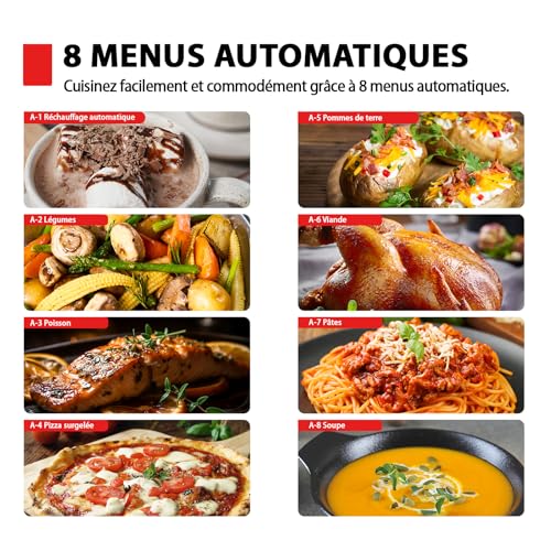 Toshiba MW3-AG20PE(BK) Four à micro-ondes 3 en 1 20 L avec Gril, décongélation automatique, micro-ondes, gril, combiné, 5 niveaux de puissance, 8 programmes automatiques, nettoyage facile, noir – Image 5