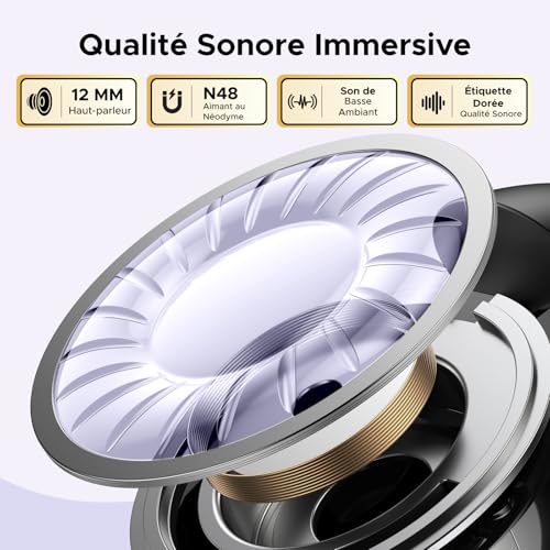 UGREEN Écouteurs Bluetooth sans Fil Sport HiTune S3 Écouteurs Clip Oreille Ouvert ENC DNN Antibruit Bluetooth 5.4 30H Autonomie USB C Charge Étanche à l'eau IPX5 pour Runing Cyclisme Noir – Image 4