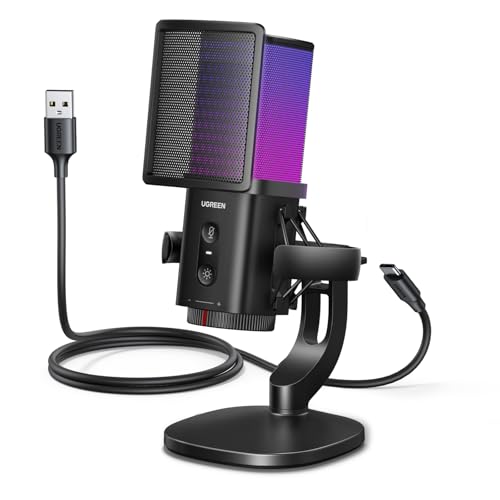 UGREEN Micro Gaming Microphone USB avec RGB 96KHz 24bit Réduction du Bruit DSP pour Enregistrement Gaming Streaming Podcast Compatible avec PS5 4 Laptop – Image 2