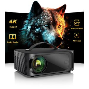 Videoprojecteur 4K【800+Officiel App/Dolby Audio】 1600 ANSI 1080P Projecteur Video | Focus Électrique & 4D/4P Keystone & CEC| WiFi6 Bluetooth5.4 ONOAYO Retroprojecteur pour Cinéma，Coupe du Monde Fête