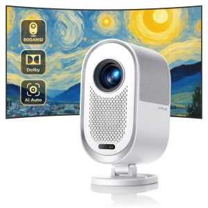 Vidéoprojecteur 4K【Dobly/AI Auto】 33000 Lumens Smart Projecteur 4K Auto Focus/Keystone WiFi6 Bluetooth FHD 1080P Natif, Entrée Auto à l'écran, Projecteur Scellé Anti-Poussière Zoom 50% Home Cinéma