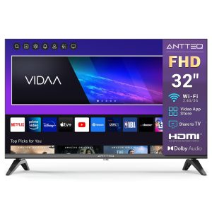 Vita Series Smart TV 32 Pouces (80cm) Full HD,Télévision avec Netflix, Prime Video/Disney+/Youtube/Rakuten/WiFi,Share to TV, HDMI