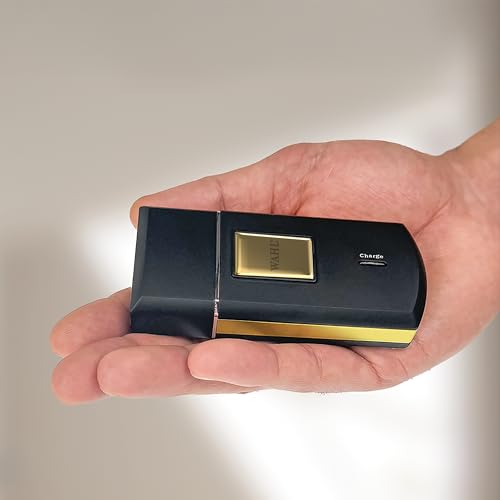 Wahl Travel Shaver Gold Edition - Rasoir électrique sans fil et rechargeable pour hommes, idéal pour les voyages, pour couper les cheveux et la barbe, compact et portable – Image 6
