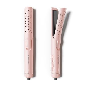 Wavytalk Fer à Boucler, Airflow Styler avec de l'air de refroidissement à 360° pour fixer les boucles plus rapidement, Lisseur et boucleur 2 en 1, rose, chauffage en 30 secondes