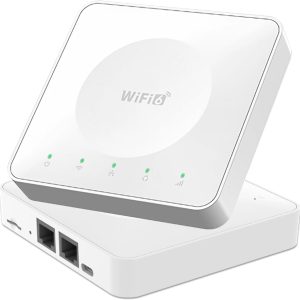 WiFi 6 Routeur SIM Portable,Double Bande Mobile Hotspot avec Emplacement pour Carte 4G/LTE SIM,USB-C,WPA3,Support 32 Appareils,Appareils Internet Portables pour Les voyageant,Domicile (WF 6)