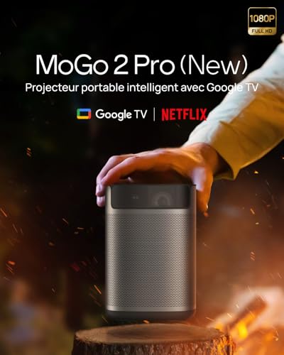 XGIMI MoGo 2 Pro (New) 1080P Videoprojecteur Portable, Compatible avec Google TV & Netflix,430 Lumens ISO, 2X8W Haut-Parleurs, Compatible avec 4K, Autofocus, Protection Oculaire Intelligente – Image 3