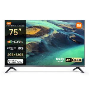XIAOMI TV F Pro 75, 190 cm (75 Pouces), 4K UHD QLED, Smart TV, Fire TV, Contrôle Vocal Alexa, HDR10+, Mode Game Boost 120Hz, MEMC, 2Go+32Go, Compatible avec AirPlay