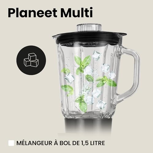 ZEEGMA PLANEET MULTI Robot Planétaire 1900W 3-in-1, Robot de Cuisine Multifonction avec bol de 6,2 L, Poignée et Couvercle, Gobelet Mixeur, Hachoir 6 Vitesses – Image 7