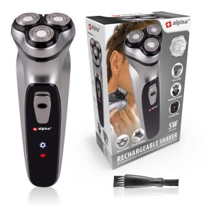 alpina Rasoir Electrique Homme USB - Tondeuse Barbe Homme 3 têtes de Rasage Flottantes - Tondeuse Cheveux Hommes - Rasoir Electriques Hommes