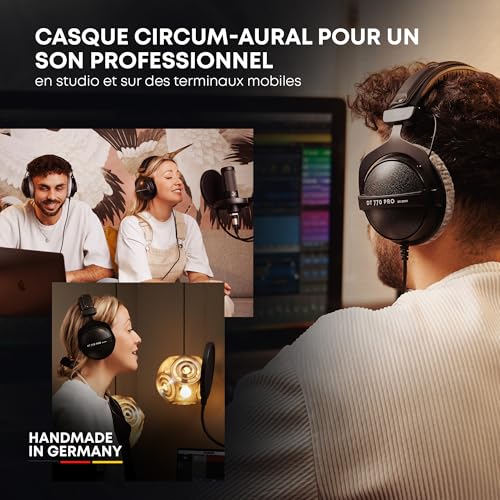 beyerdynamic DT 770 Pro 80 Ohm Casque Audio de Studio Circum-aural. Conception fermée, Filaire, pour l'enregistrement et Le Monitoring Professionnels. Fabriqué à la Main en Allemagne. – Image 6