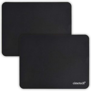 cimetech Comfortable Mouse Pad Gaming Surface Superfine Fiber Smooth Silk Sensors Wipe Washable for Laptop Computer (Normal 2PCS, Black)
