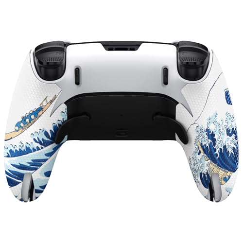 playvital Protection pour ps5 Edge Grip Manette Sticker,Autocollant Skin pour ps5 Edge Controller Accessoires,Antidérapante Souple PU-Grande Vague Kanagawa – Image 3