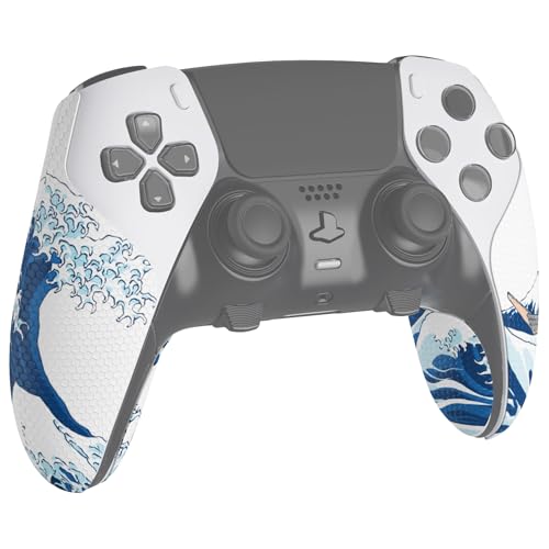 playvital Protection pour ps5 Edge Grip Manette Sticker,Autocollant Skin pour ps5 Edge Controller Accessoires,Antidérapante Souple PU-Grande Vague Kanagawa – Image 5