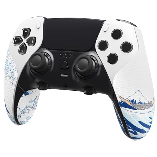 playvital Protection pour ps5 Edge Grip Manette Sticker,Autocollant Skin pour ps5 Edge Controller Accessoires,Antidérapante Souple PU-Grande Vague Kanagawa – Image 6
