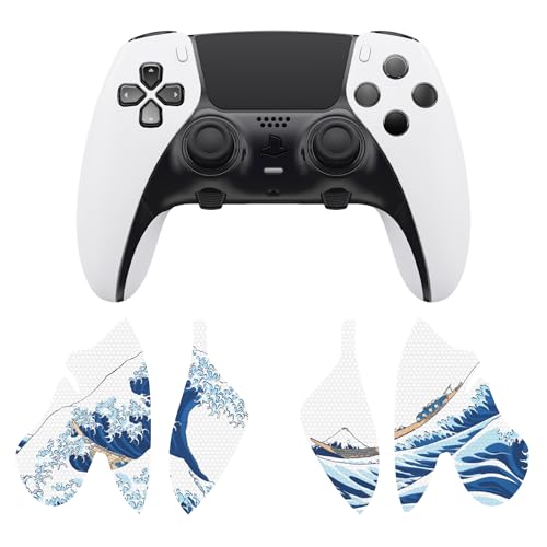 playvital Protection pour ps5 Edge Grip Manette Sticker,Autocollant Skin pour ps5 Edge Controller Accessoires,Antidérapante Souple PU-Grande Vague Kanagawa – Image 8
