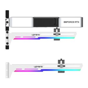 upHere gaming Support Carte Graphique,GPU ARGB LED Sync Ajustable Selon la Support Carte Graphique pour Raidisseur de Support Carte Vidéo,G276WTARGB