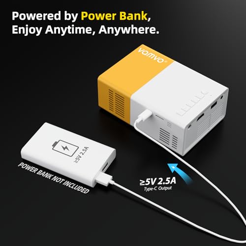 vamvo Mini Projecteur Portable VideoProjecteur de Film Retroprojecteur, Compatible avec Smartphone/PS4/Firestick, La Vidéo Peut être Directement Reflétée sur Le Projecteurs – Image 6